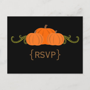 Carte postale RSVP Mariage de automne citrouille (