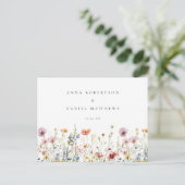 Carte Postale RSVP Mariage Fleur Sauvage Rustique (Debout devant)