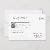 Carte postale RSVP Mariage moderne noir et blanc Q (Devant)