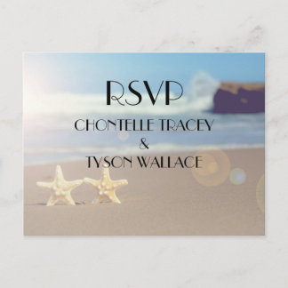 carte postale rsvp mariage plage