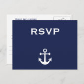 Carte postale RSVP Marine Blue Nautical Wedding (Devant / Derrière)