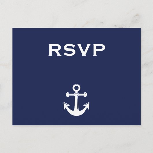 Carte postale RSVP Marine Blue Nautical Wedding (Devant)