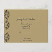 Carte postale RSVP marine et Gold Masquerade Weddi (Devant)