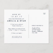 Carte postale RSVP Marsala Navy Wedding (Dos)