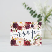 Carte postale RSVP Marsala Navy Wedding (Debout devant)