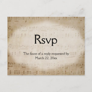 Carte postale RSVP Menu Musique