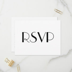 Carte postale RSVP minimal Déco Blanc Mariage