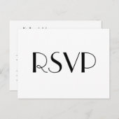 Carte postale RSVP minimal Déco Blanc Mariage (Devant / Derrière)
