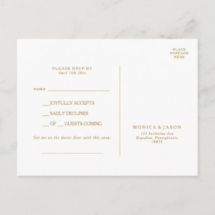 Carte postale RSVP minimaliste classique