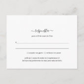 Carte postale RSVP minimaliste espagnole (Devant)