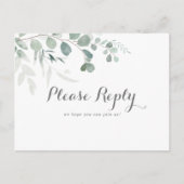 Carte postale RSVP minimaliste Eucalyptus Menu Cho (Devant)