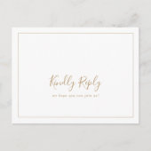 Carte postale RSVP minimaliste Gold Menu Choix (Devant)