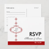 Carte postale RSVP, Monogramme (Devant / Derrière)