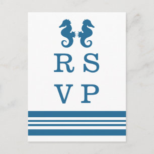 Carte postale RSVP Nautical Seahorse Wedding