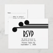 Carte Postale RSVP Noir Simple Déco Chic (Devant / Derrière)
