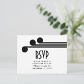 Carte Postale RSVP Noir Simple Déco Chic (Debout devant)