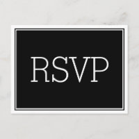 Carte postale RSVP noire essentielle