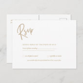 Carte Postale RSVP - Or blanc classique (Devant / Derrière)