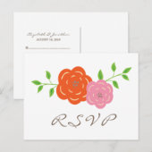 Carte postale RSVP orange en fleurs (Devant / Derrière)