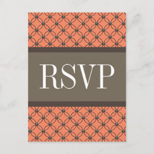 Carte postale RSVP Orange Fancy Lattice