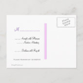 Carte postale RSVP personnalisée en bandes roses (Dos)