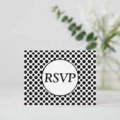 Carte Postale RSVP personnalisée Polka Noir (Debout devant)
