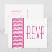 Carte postale RSVP Pink Chevron Border (Devant / Derrière)