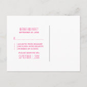 Carte postale RSVP Pink Chevron Border (Dos)