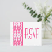 Carte postale RSVP Pink Chevron Border (Debout devant)