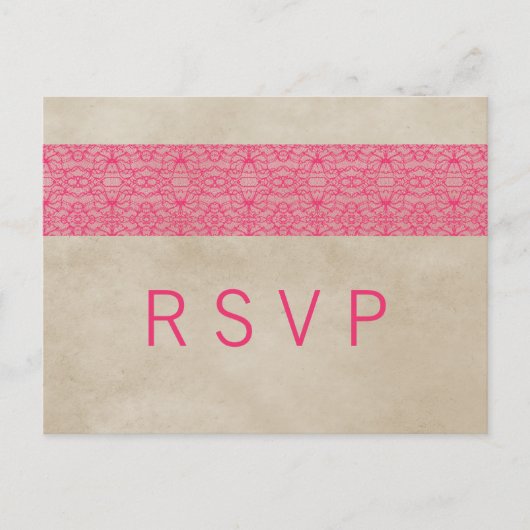 Carte postale RSVP Pink Rustique (Devant)