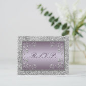 Carte postale RSVP Plum and Pewal Floral (Debout devant)