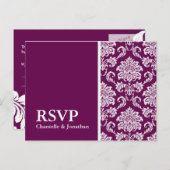 Carte postale RSVP Plum Damask (Devant / Derrière)