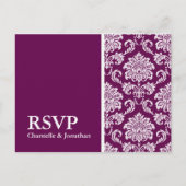 Carte postale RSVP Plum Damask (Devant)