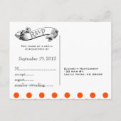 Carte postale RSVP Polka Pot Wedding Orange & Whit (Dos)