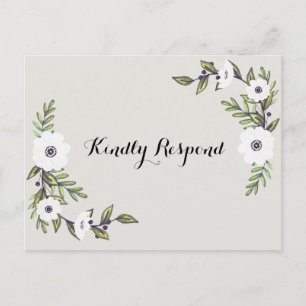 Carte postale RSVP pour anémones peintes
