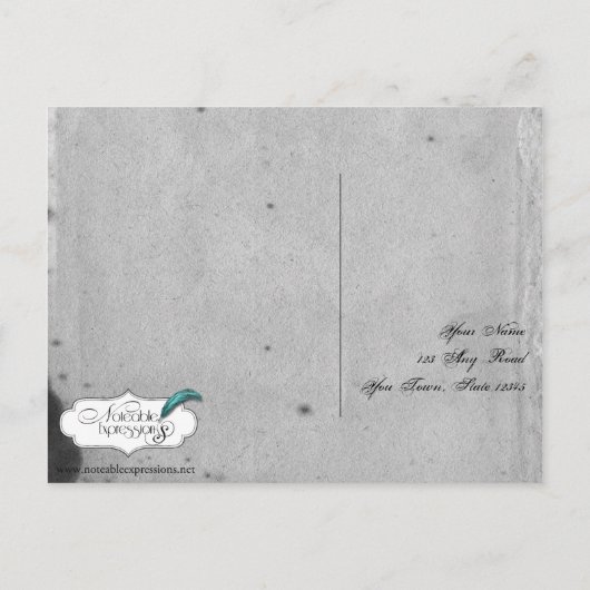 Carte postale RSVP pour Chouette gothique violette (Dos)