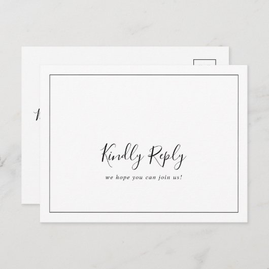 Carte postale RSVP pour demande de chanson minimal (Devant / Derrière)