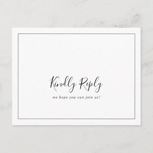 Carte postale RSVP pour demande de chanson minimal (Devant)