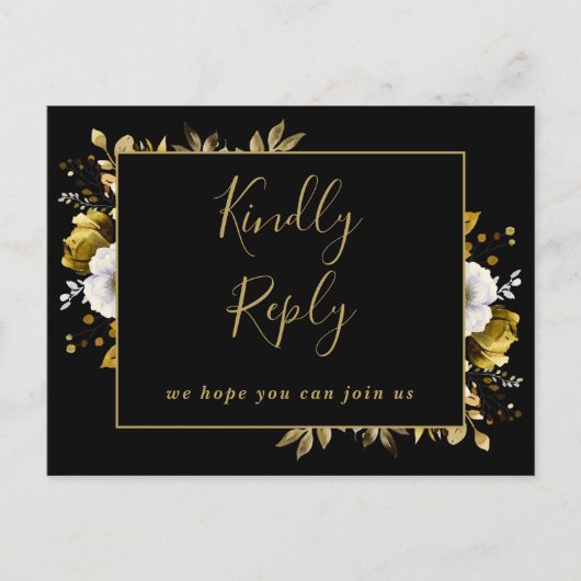 Carte postale RSVP pour demande de chansons floral (Devant)