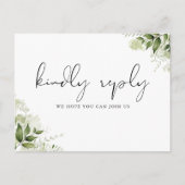 Carte postale RSVP pour demande de chansons floral (Devant)