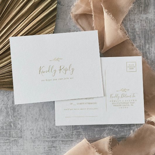 Carte postale RSVP pour la demande de la feuille d