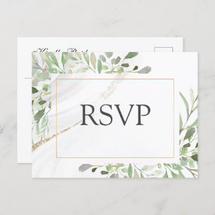 Carte postale RSVP pour le choix de repas aquarell