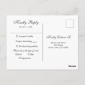 Carte postale RSVP pour le choix de repas aquarell (Dos)