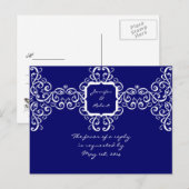 Carte postale RSVP pour le Monogramme romantique b (Devant / Derrière)