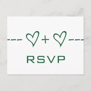 Carte postale RSVP pour l'équation Coeur Vert