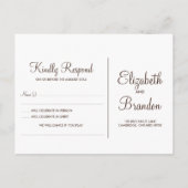 Carte postale RSVP pour Lovebirds Wedding Blue & G (Dos)