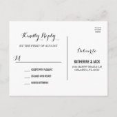 Carte postale RSVP pour mariage avec chaîne de cha (Dos)