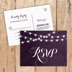 Carte postale RSVP pour mariage avec une chaîne de