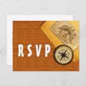 Carte postale RSVP pour mariage aventure (Devant / Derrière)