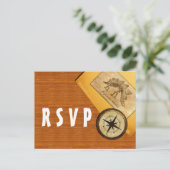 Carte postale RSVP pour mariage aventure (Debout devant)